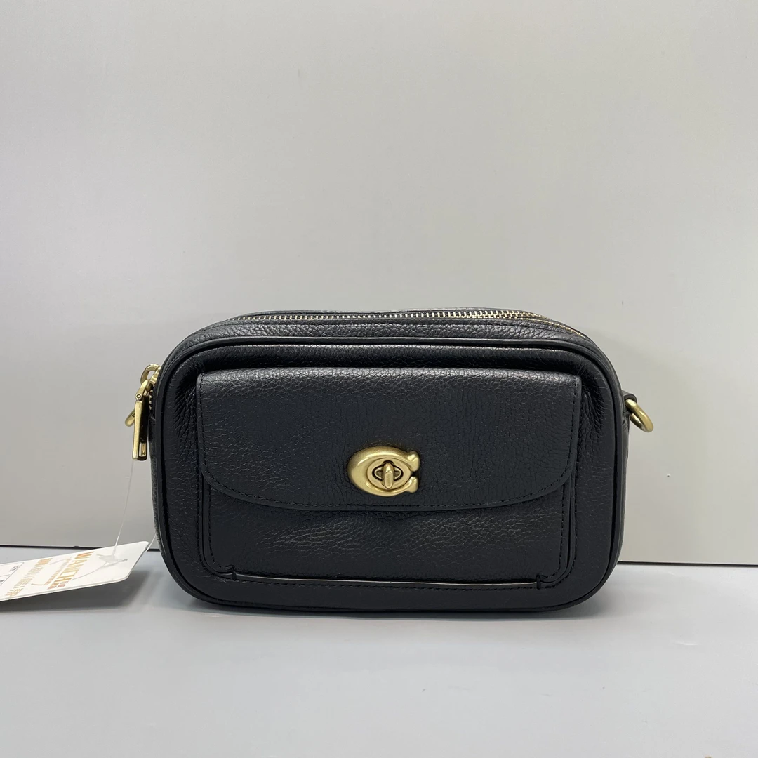 95新 COACH/蔻驰 willow黑色相机包 20*13*7cmE011604
