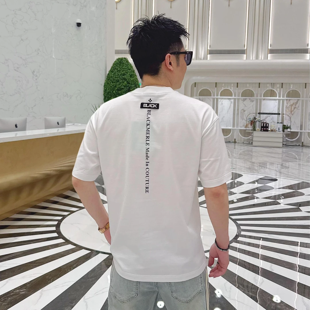 2025男士夏季潮牌休闲短袖圆领宽松男潮流高级感百搭时尚纯棉半袖