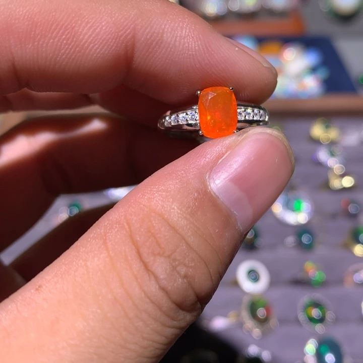 欧泊银S925镶嵌欧泊戒指