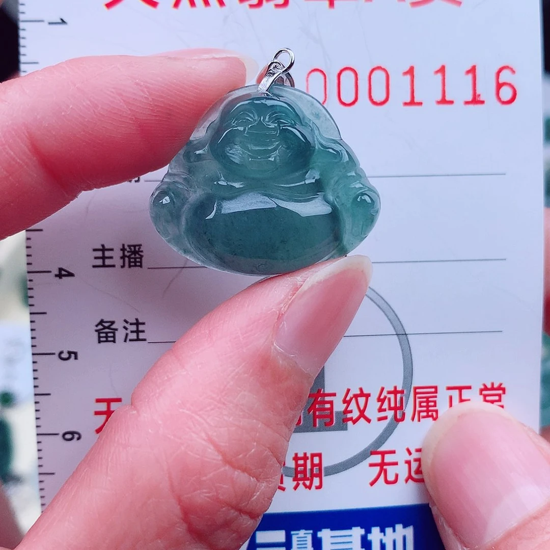 翡翠颈饰银S925镶嵌吊坠
