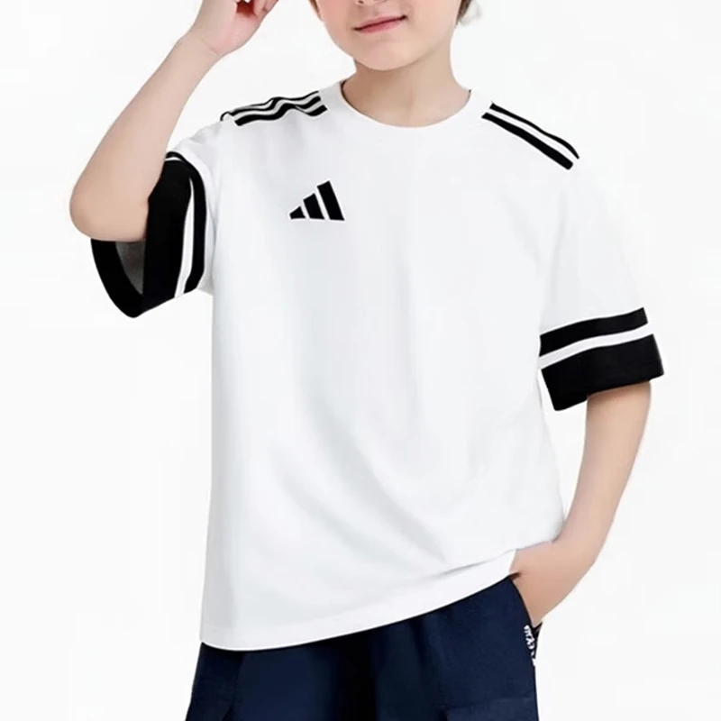 adidas阿迪达斯短袖男童2025夏季新款跑步运动休闲服T恤衫 JJ0057