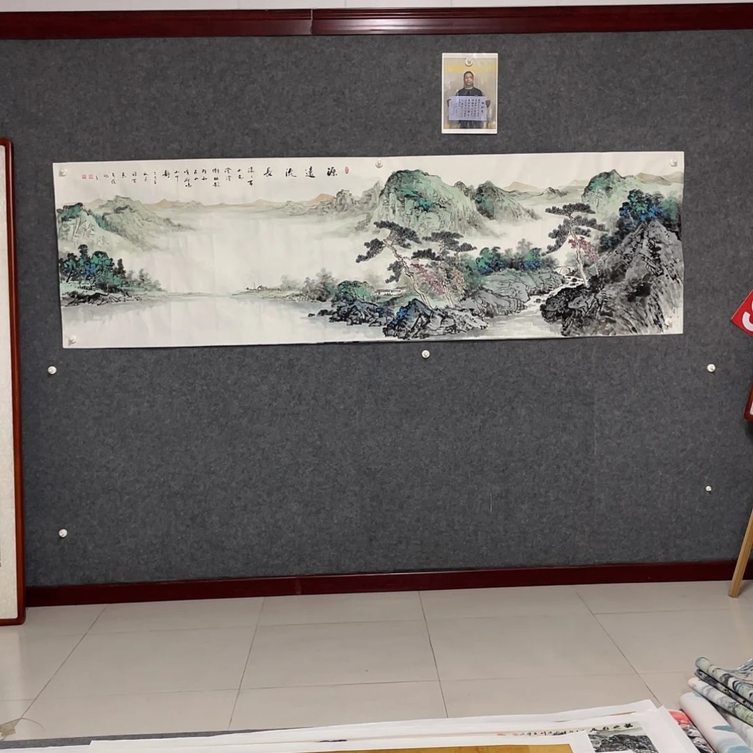 志***汇国画八尺对开画芯 捡漏