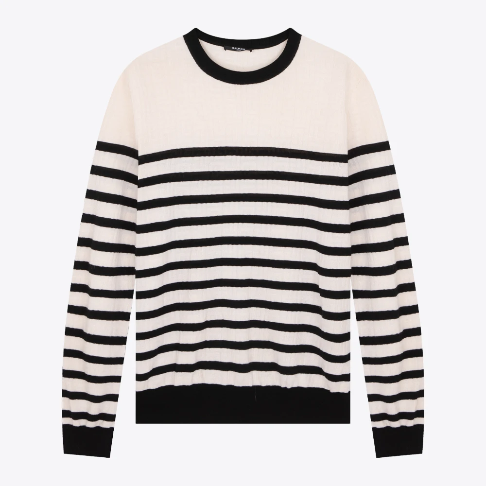 BALMAIN巴尔曼羊毛圆领男士羊毛衫毛衣WH1KD000K032GAB