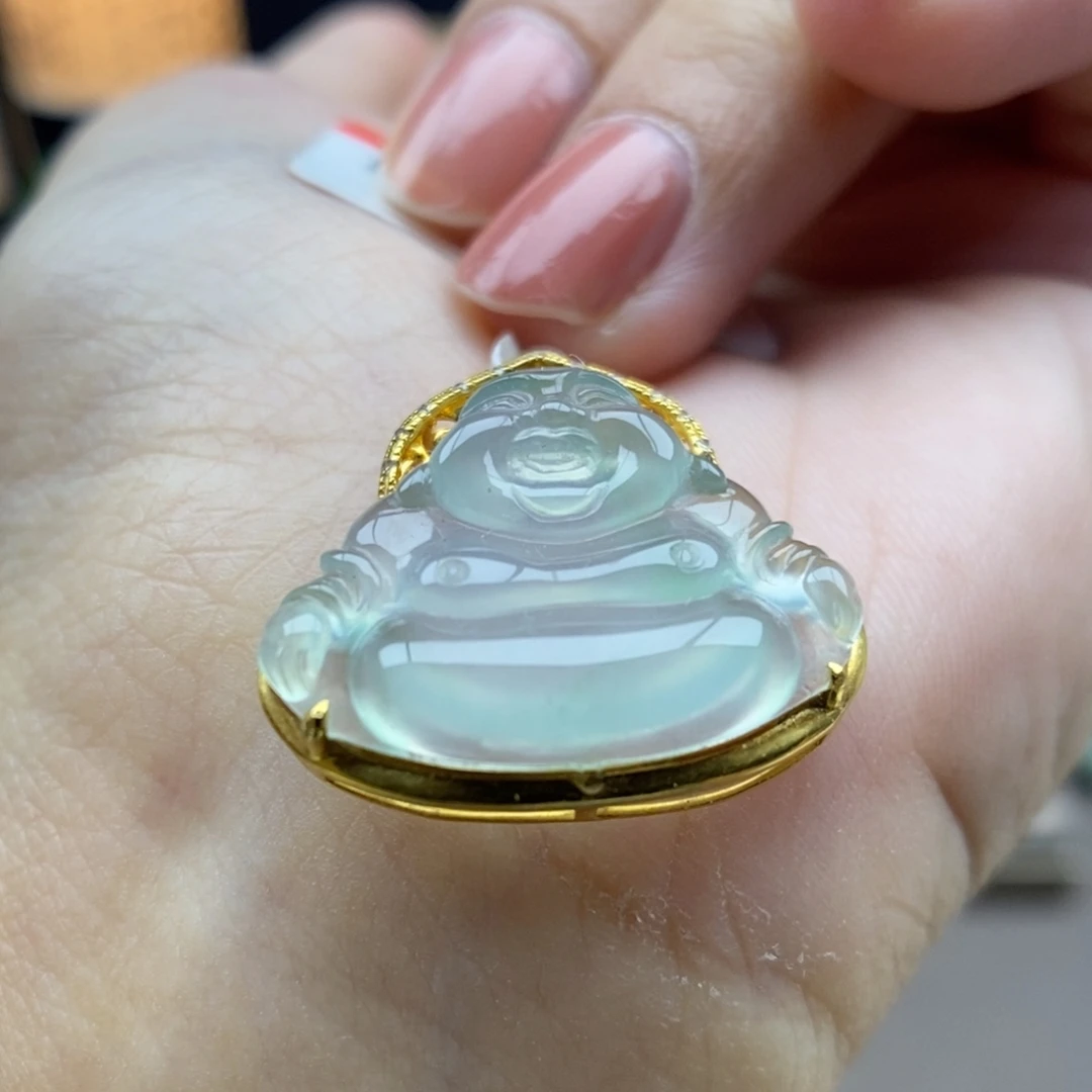 翡翠18K金镶嵌颈饰吊坠39