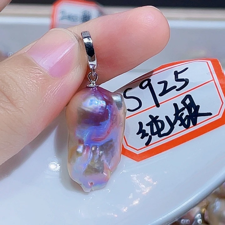 淡水珍珠银S925镶嵌颈饰