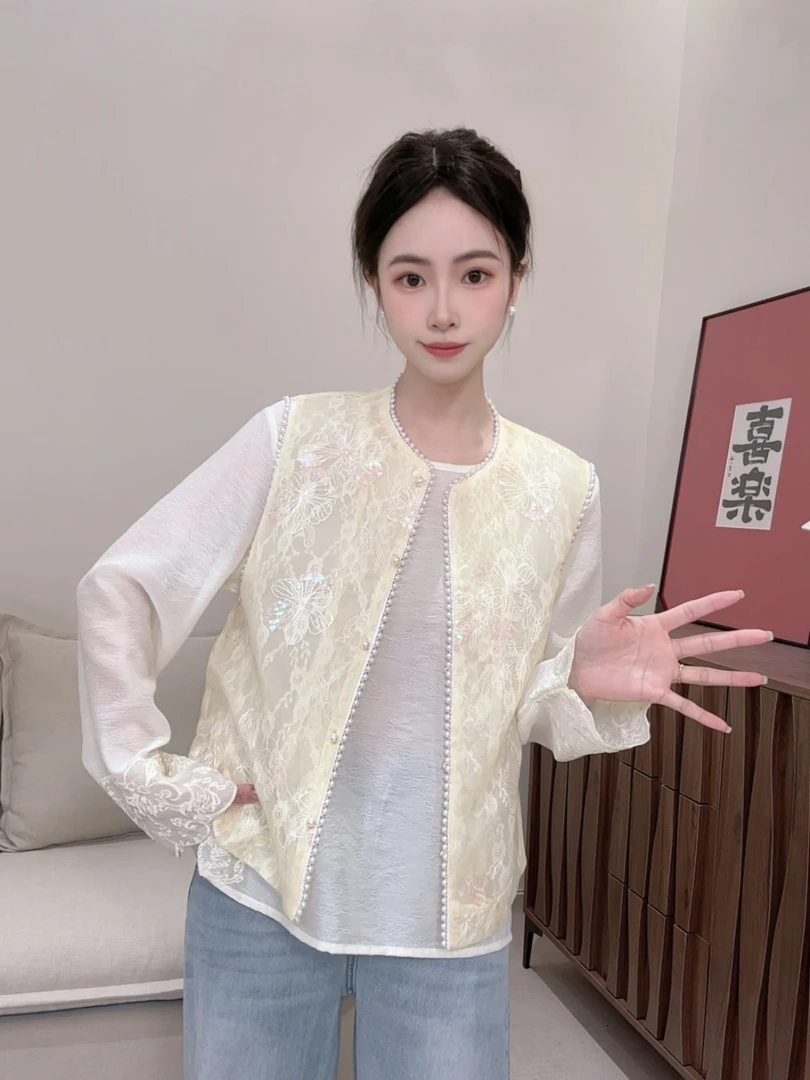 【云初】2025新款春夏薄款刺绣新中式马甲女宽松显瘦国风马夹