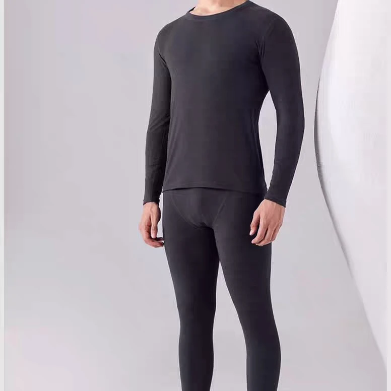 保暖男士圆领打底秋衣秋裤火绒衣套装
