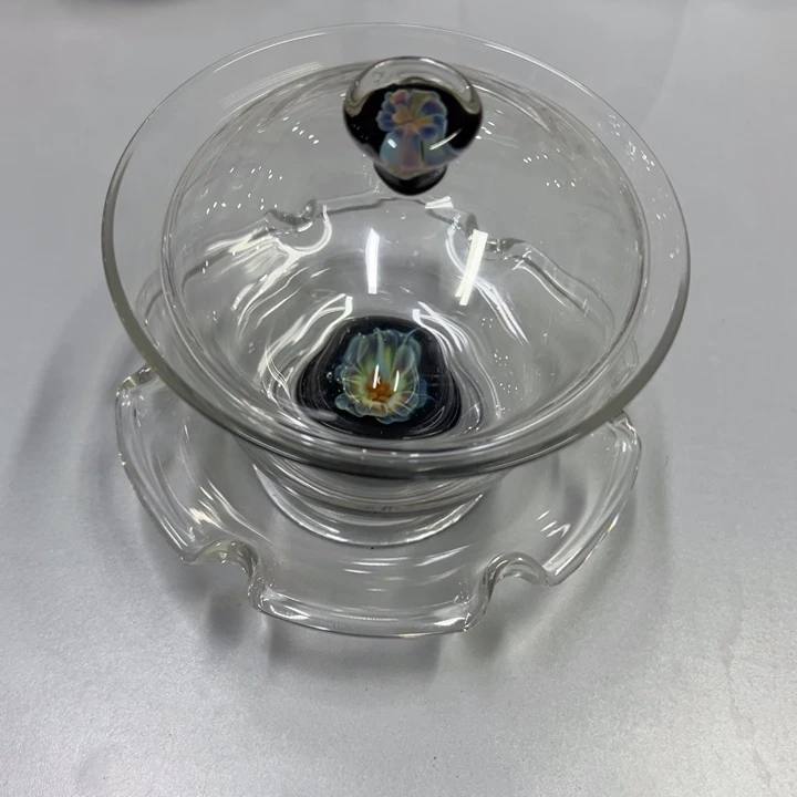 星空兰花盖碗恭喜发财
