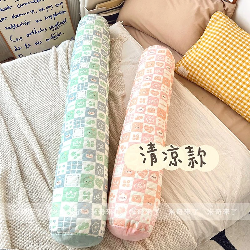 冰豆豆圆柱长条抱枕女生侧睡夹腿卧室睡觉靠背垫床上枕头可拆洗L