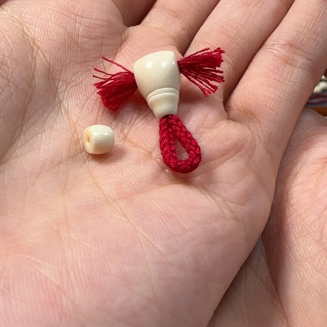 吊坠柏香籽/百香籽猛犸全品8mm复线竹三通，5mm直切珠*1