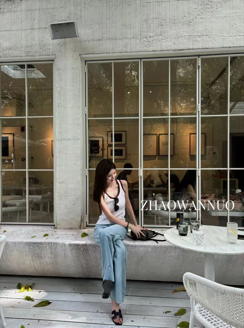 ZHAO WANNUO 丨 gu**i25高级配色简约高弹针织修身背心NC0518