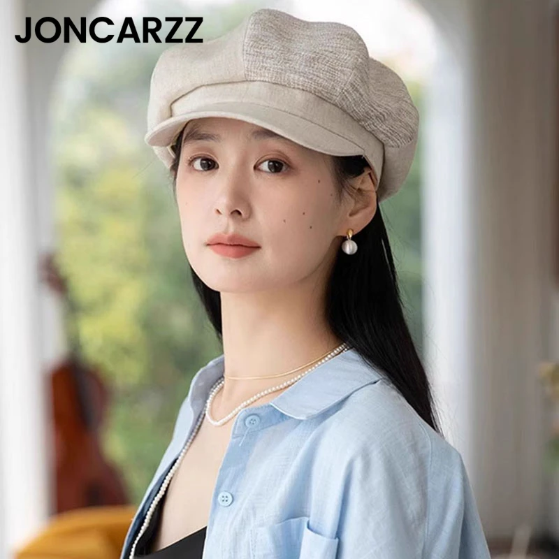 JONCARZZ帽子女款2025新款八角贝雷帽防晒帽大头围显脸小鸭舌帽