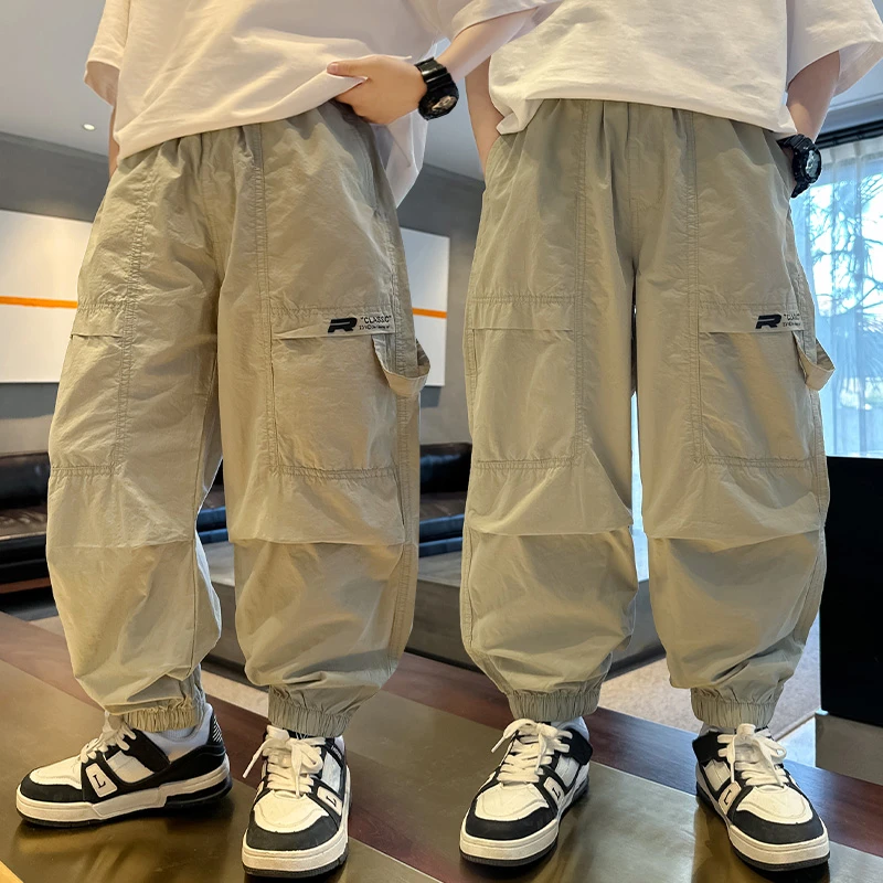 男童夏装裤子2025新款工装休闲裤夏季薄款防蚊裤儿童春秋运动长裤