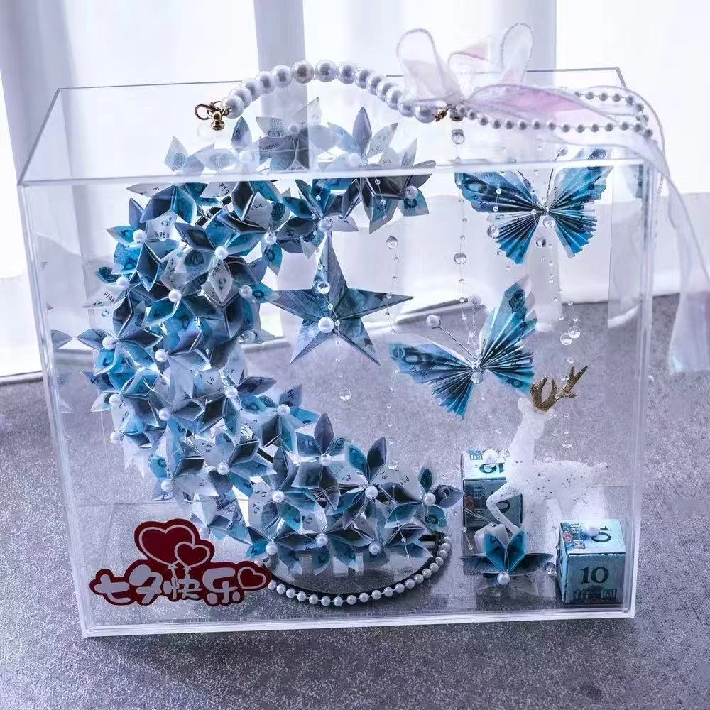 创意月亮有钱花花束手工diy材料包七夕送男女朋友生日礼物