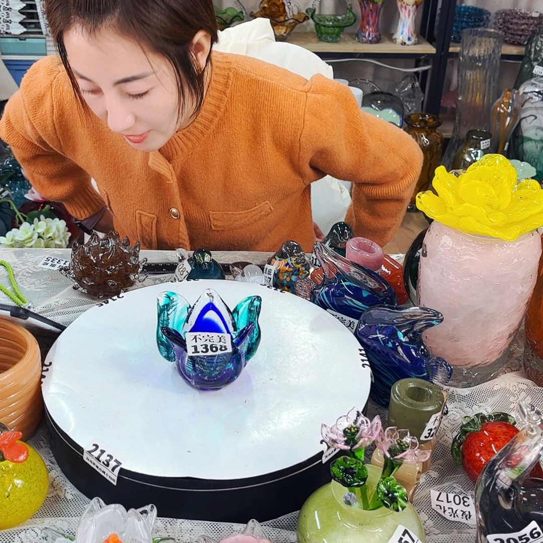 1368烛台花不完美 家悦琉璃花器摆件