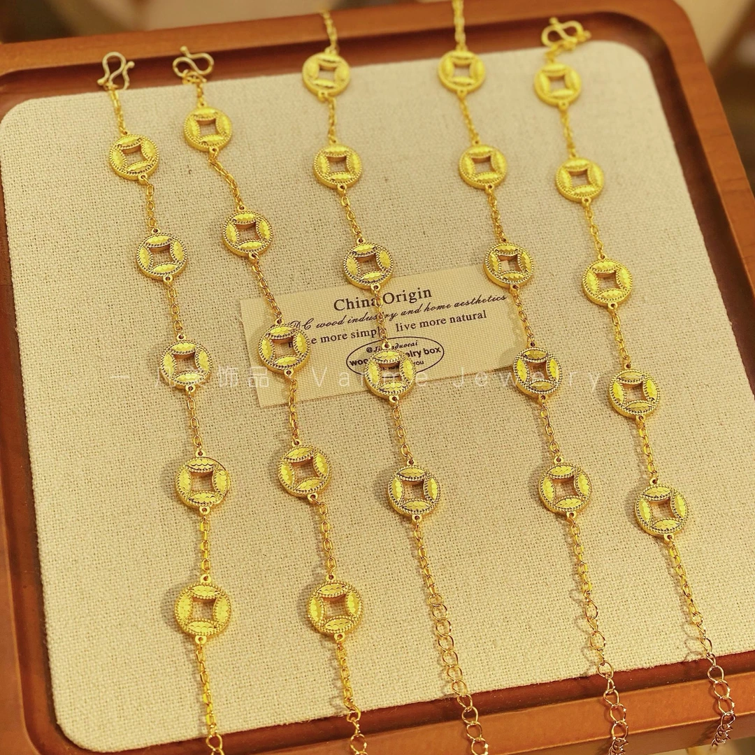 铜合金手链 新中式 ·龙鳞手链厚镀金有钱花5G硬金工艺高闪CNC亮片