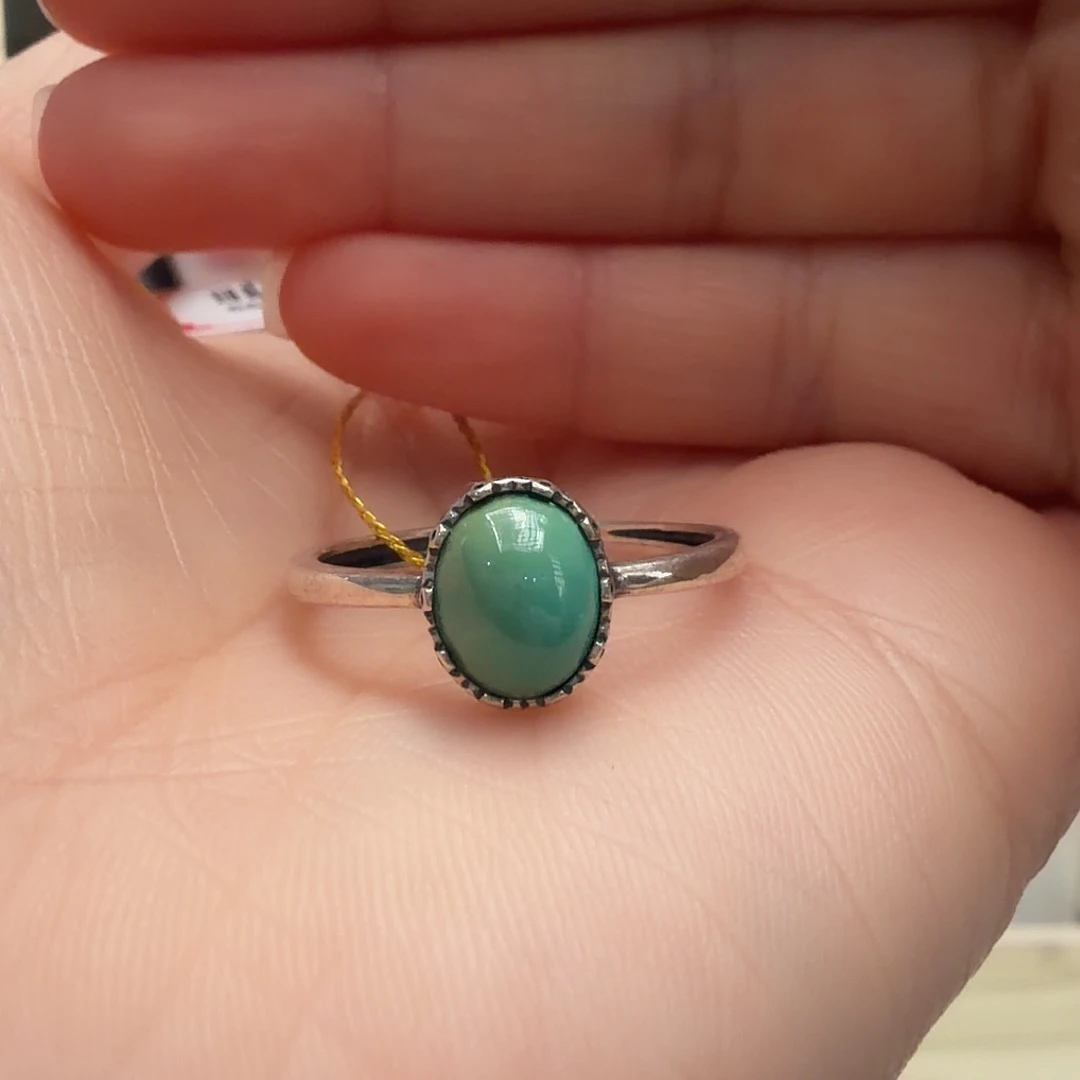 绿松石银S925镶嵌戒指