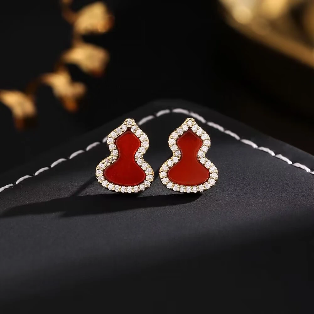 铜合金合成锆石耳饰 《货号6365》精致百搭耳钉