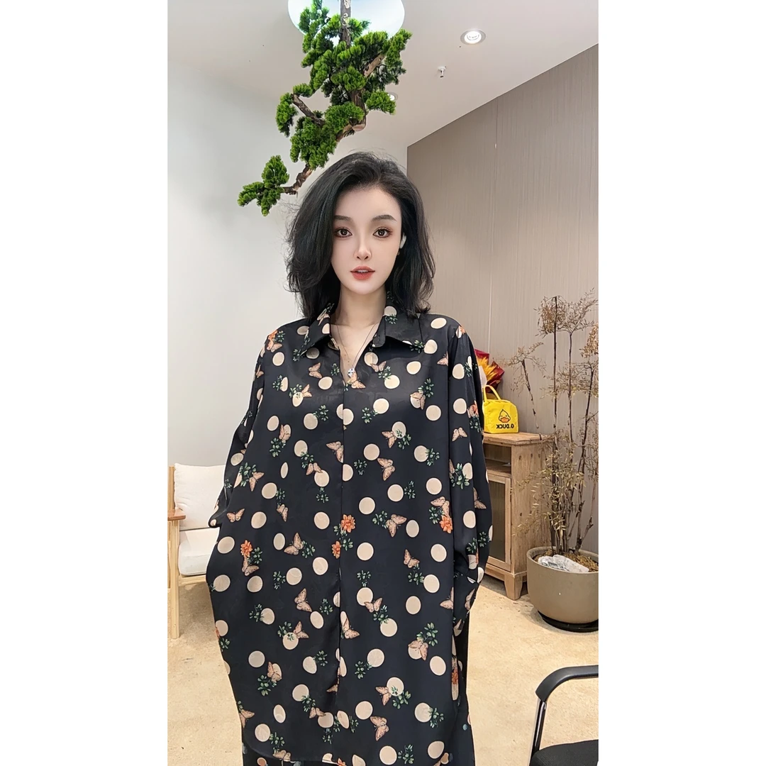 高端私服丨花好月圆丨春夏款丁达尔穿搭显瘦长袖女大码套装-