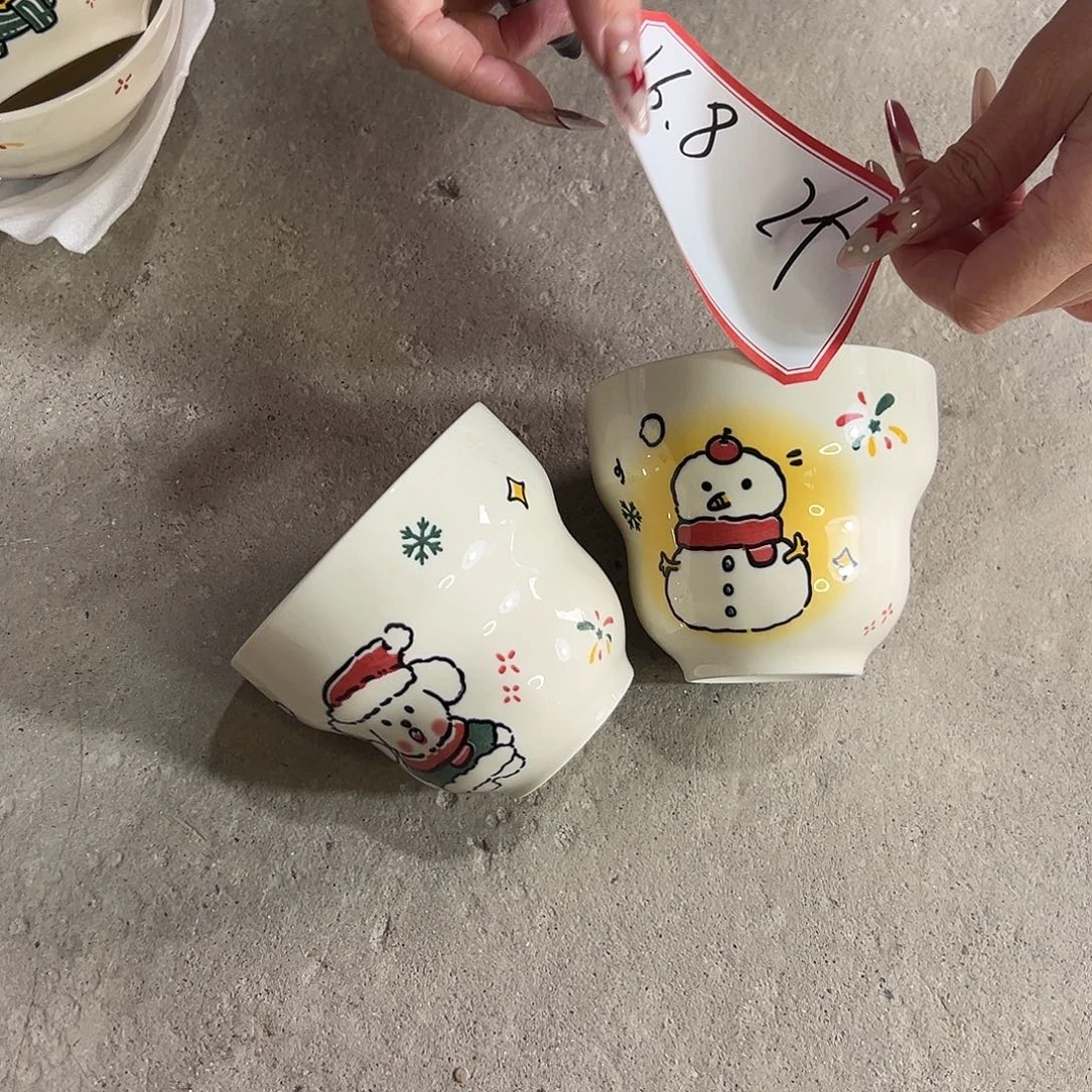 瓷葫芦杯子雪人两个
