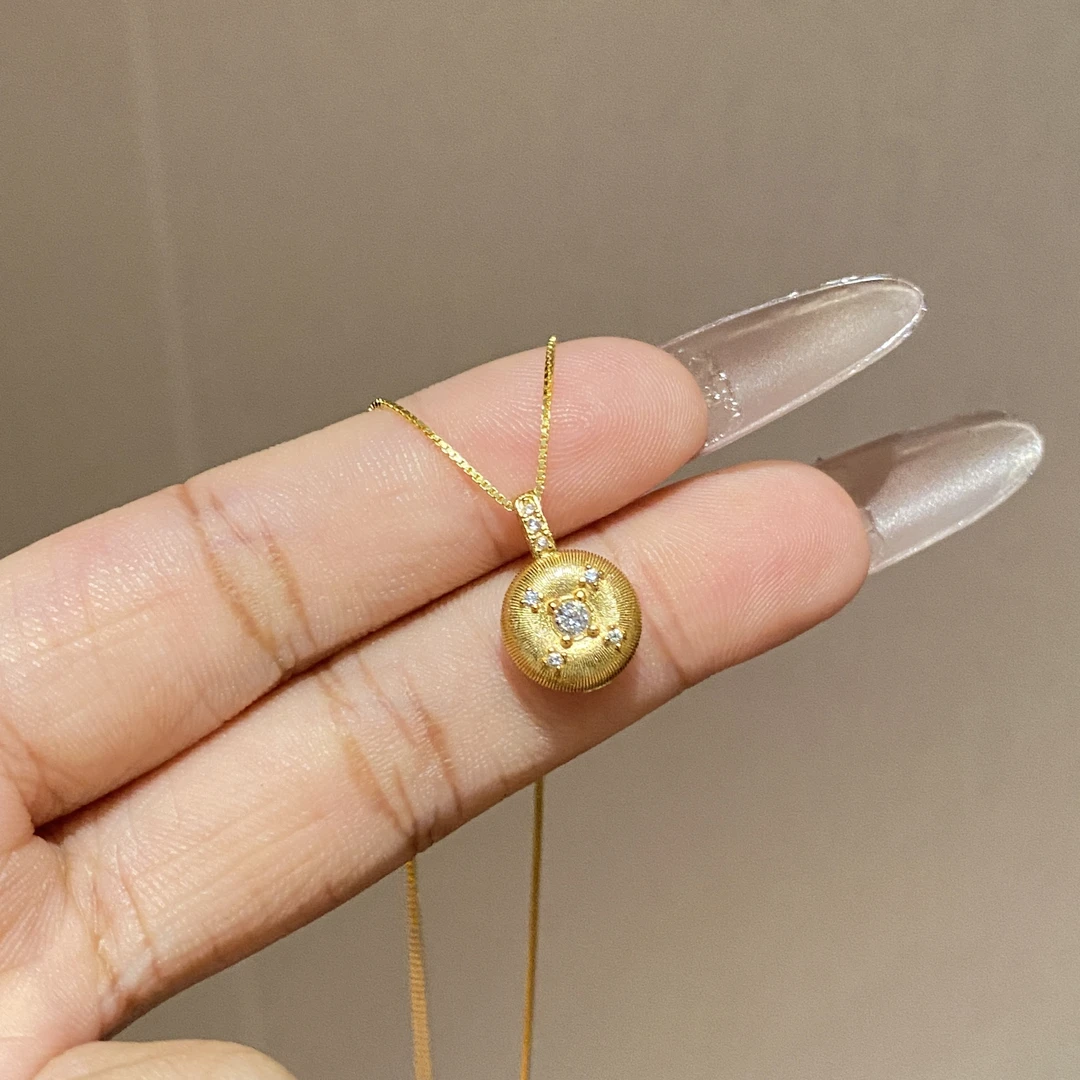 坠链均925银合成锆石 气质百搭项链设计感时尚轻奢A2493