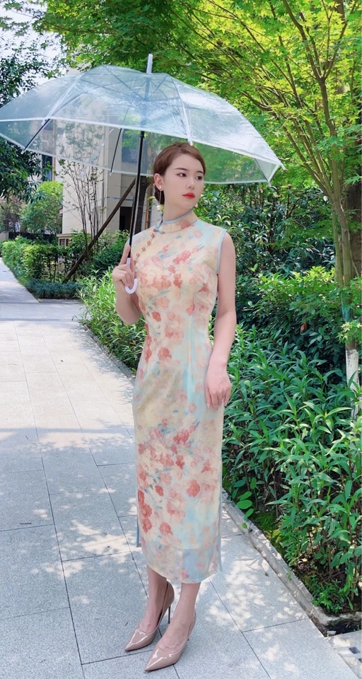 瑞瑞家❤️常规款无袖日常斜襟旗袍