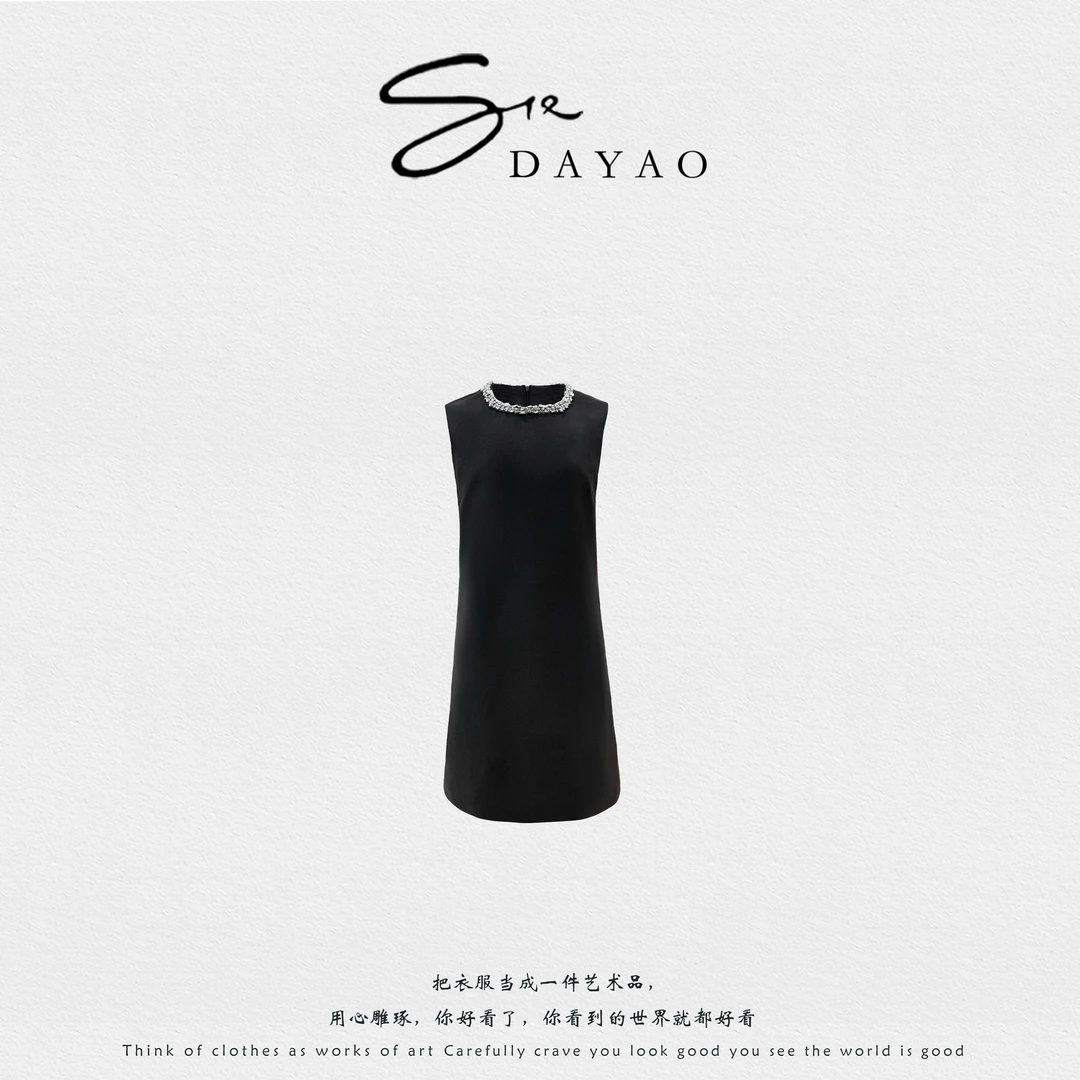 「DAYAO」25s早秋新款显瘦气质时尚百搭修身无袖连衣裙WYA258249
