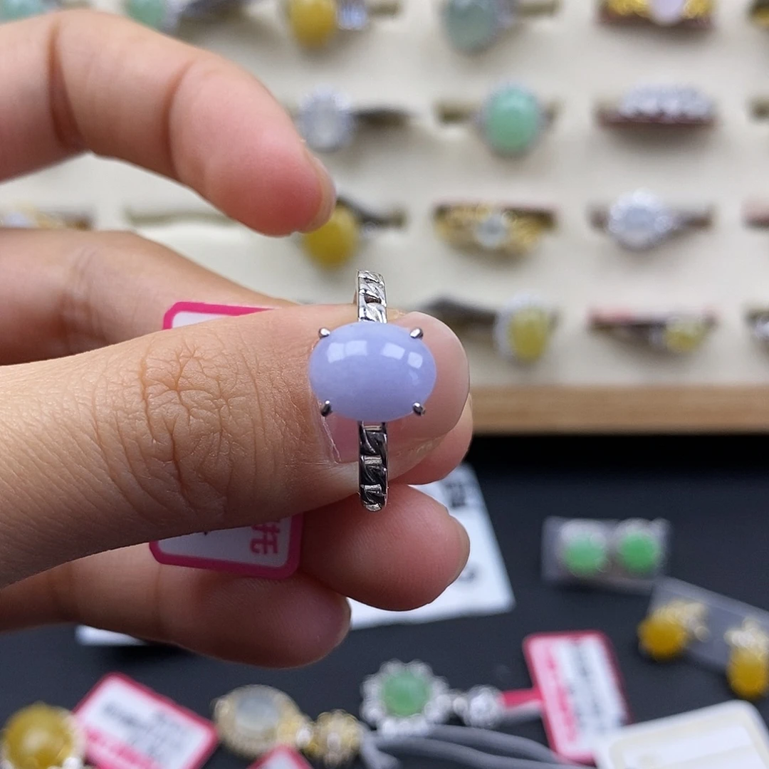 翡翠银S925镶嵌戒指