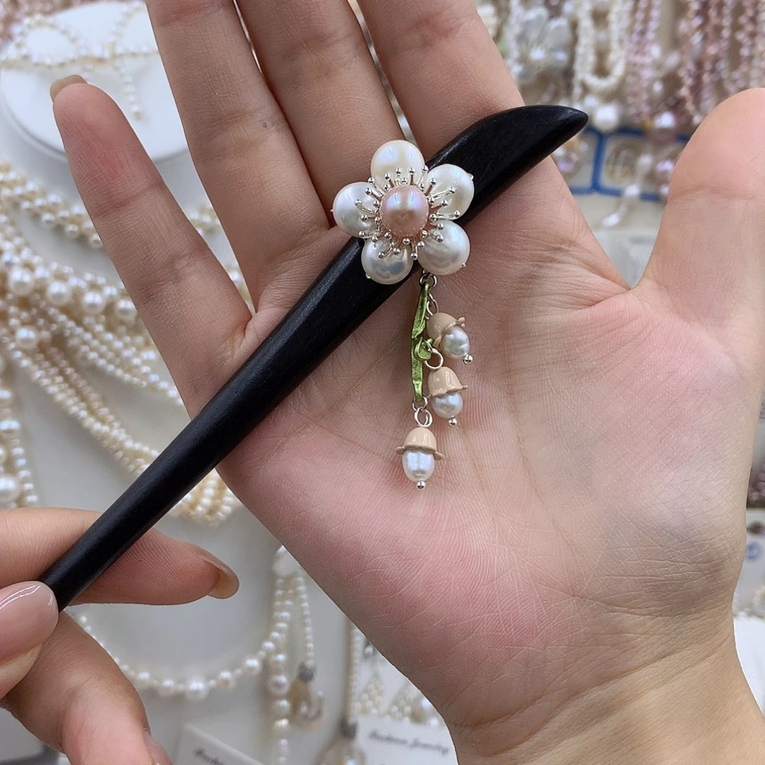 项圈银S925镶嵌淡水珍珠