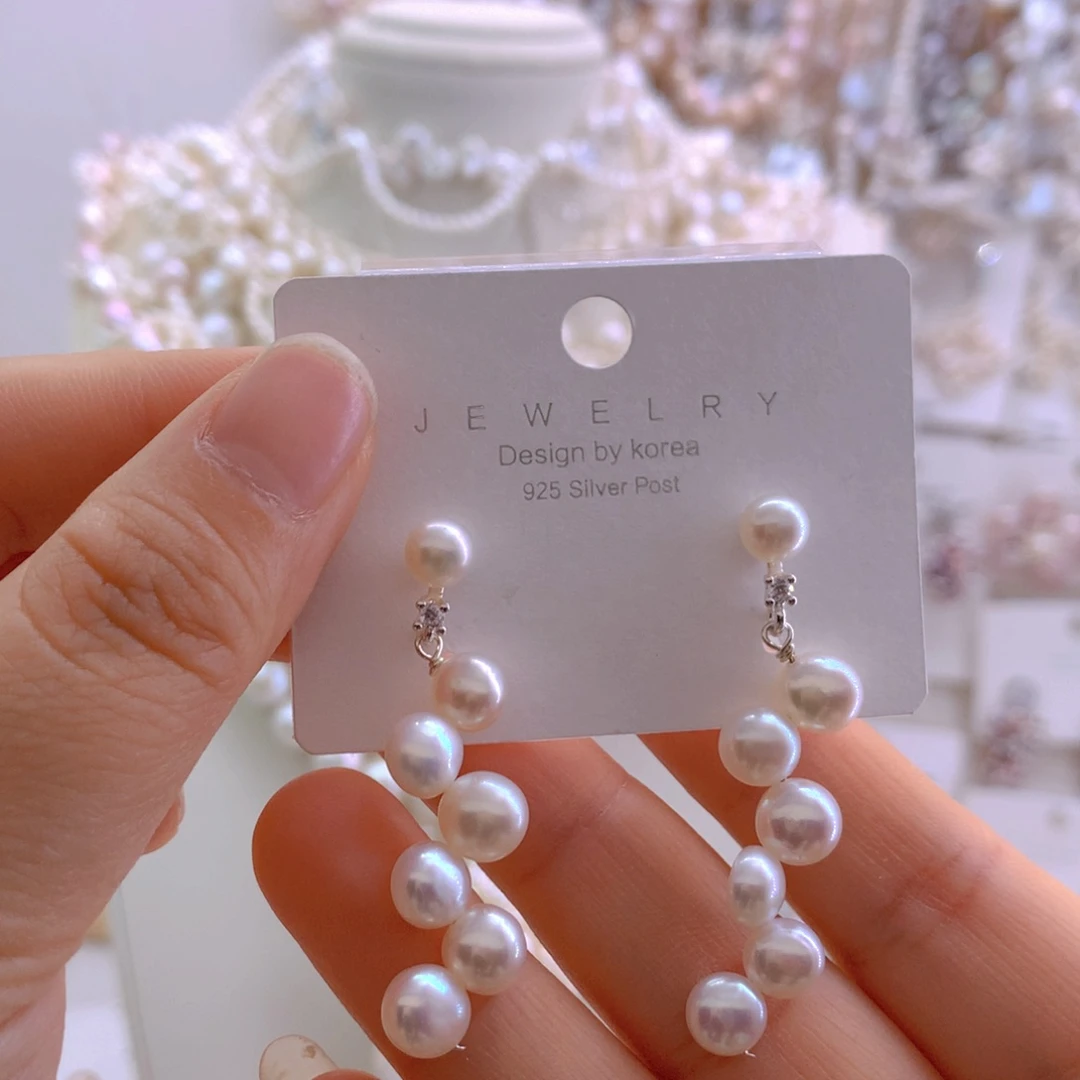 淡水珍珠耳环未镶嵌