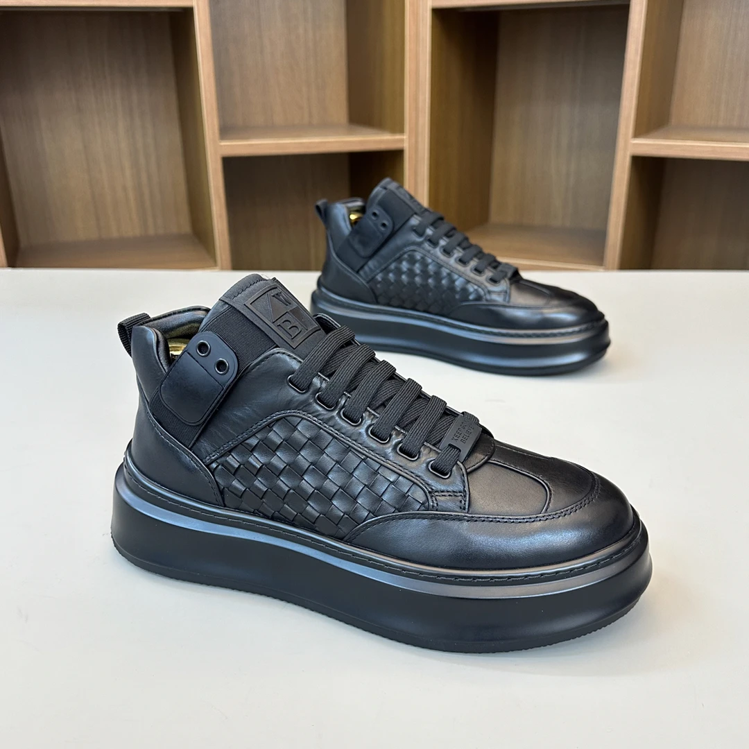 秋冬款时尚休闲编织拼接潮流品味舒适百搭潮鞋男鞋鞋子秋季