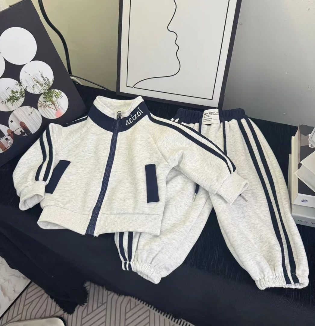 拉链套装亲子款花灰韩系