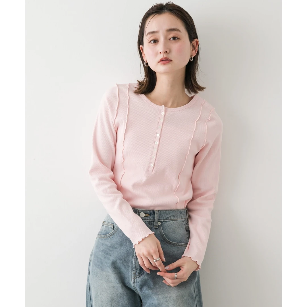 【DD外贸】春季新款 S 亨利领立体滚边百搭极简风上衣衬衫女士