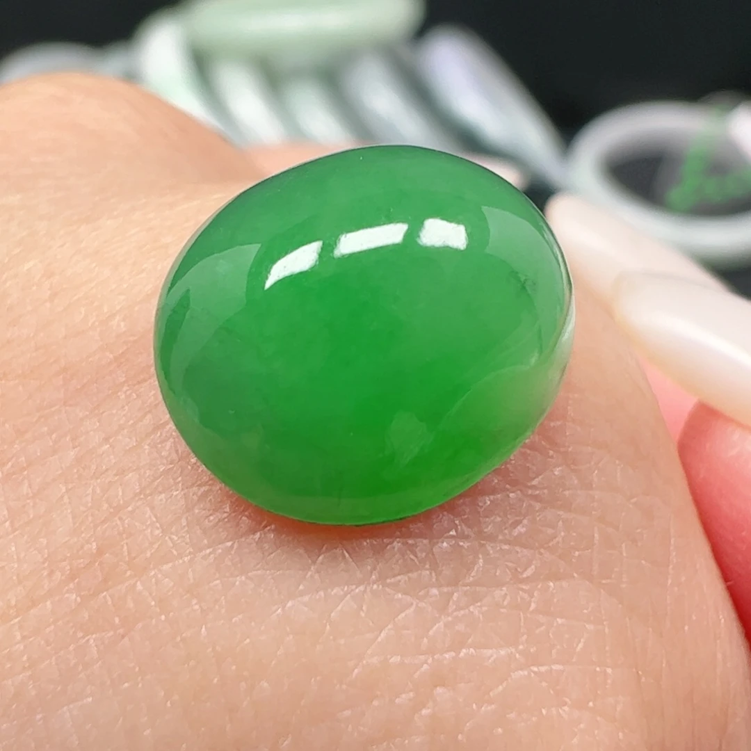 翡翠未镶嵌耳饰蛋面