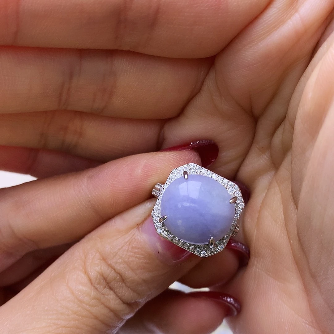 银S925镶嵌戒指翡翠