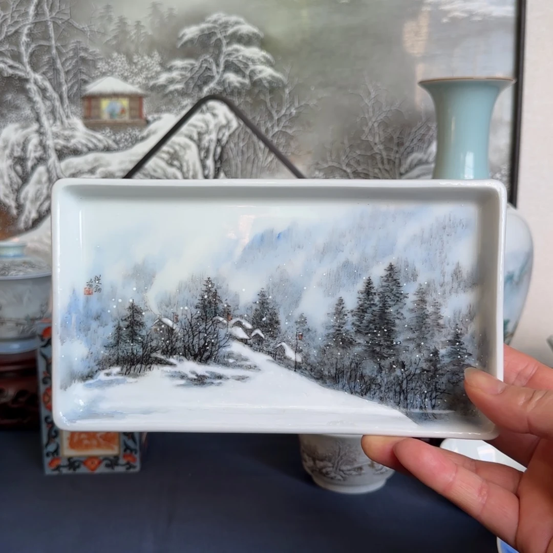 l****s粉彩雪景手工手绘