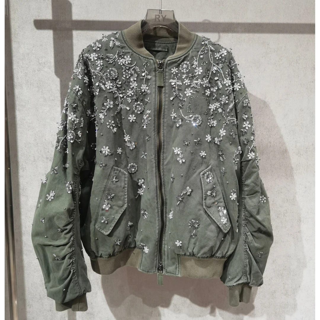 RY | 重工钉珠加棉棒球服上衣