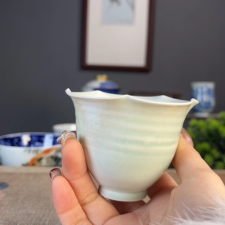 摆件景德柴烧茶杯多人