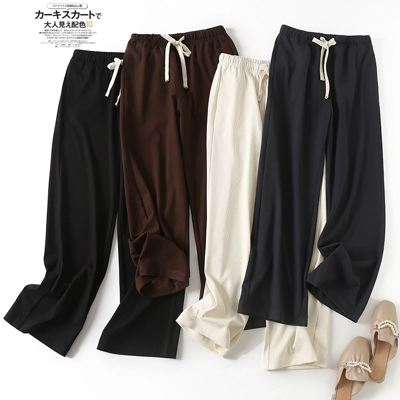 特！软糯柔垂！松紧腰竖纹休闲裤 W1451 V1825