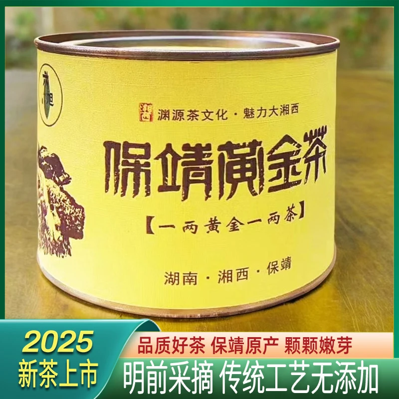 2025新茶湘西保靖黄金茶50克罐装明前炒制绿茶高山浓香香气充足