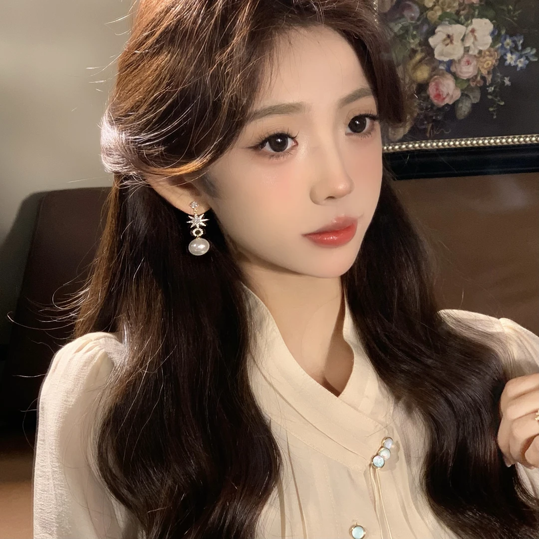 FULL GIRLISH耳环01320金色满镶八芒星耳环