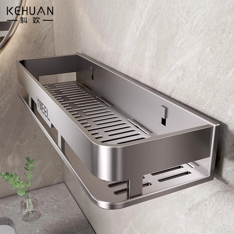 枪灰卫生间置物架洗漱台免打孔浴室壁挂式阳台墙上洗手间收纳架子