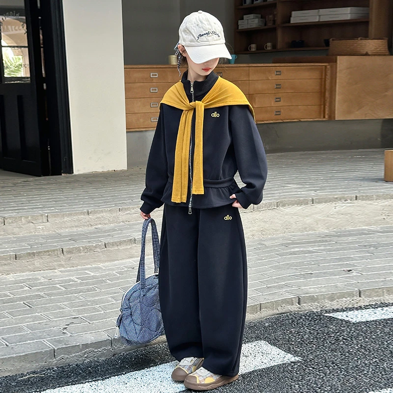 女童套装2025秋季新款时尚休闲披肩套装120-170（价格已开）