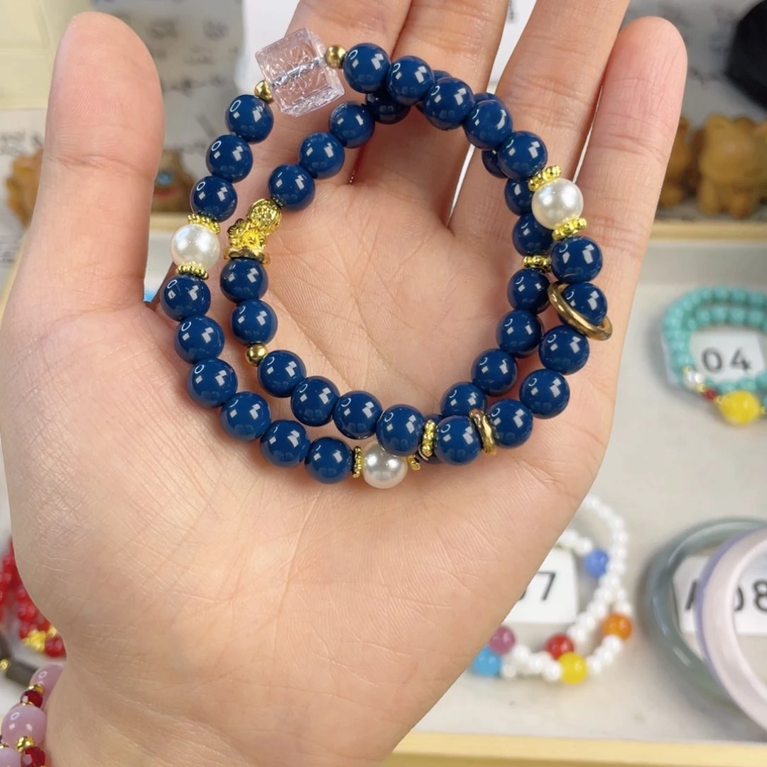 针钠钙石手饰银S925镀金镶嵌