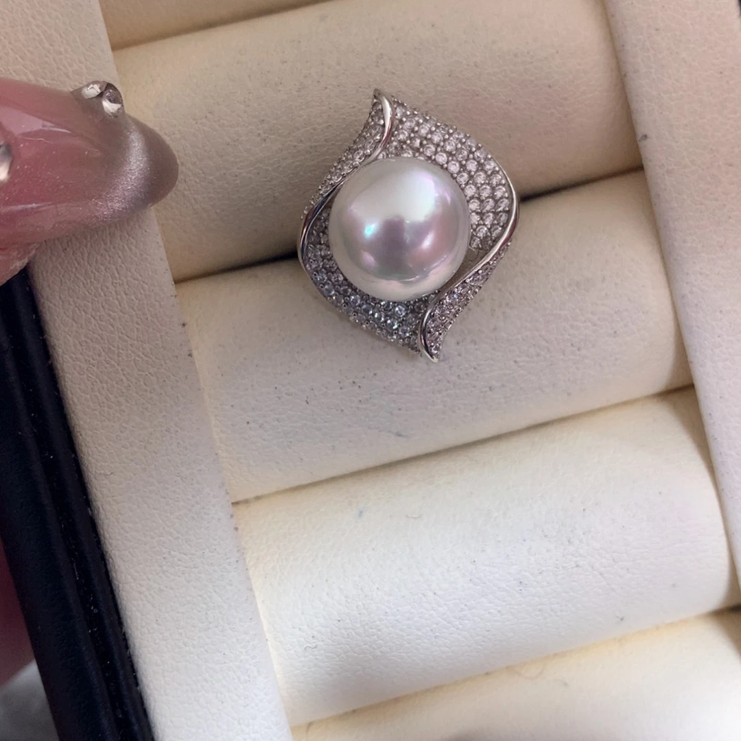 海水珍珠戒指银S925镶嵌