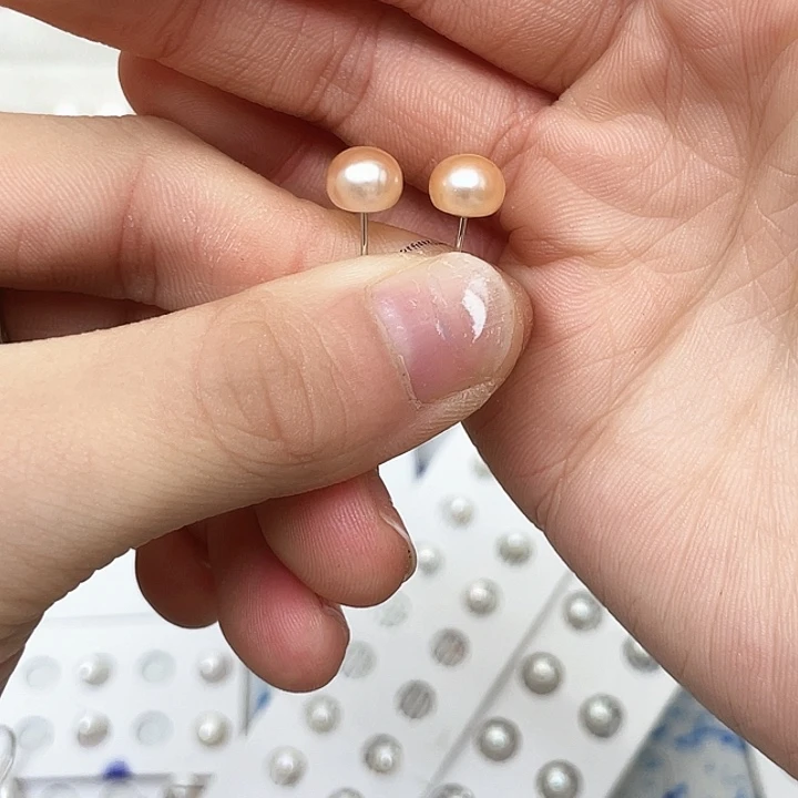 淡水珍珠耳饰银S925镶嵌つ****