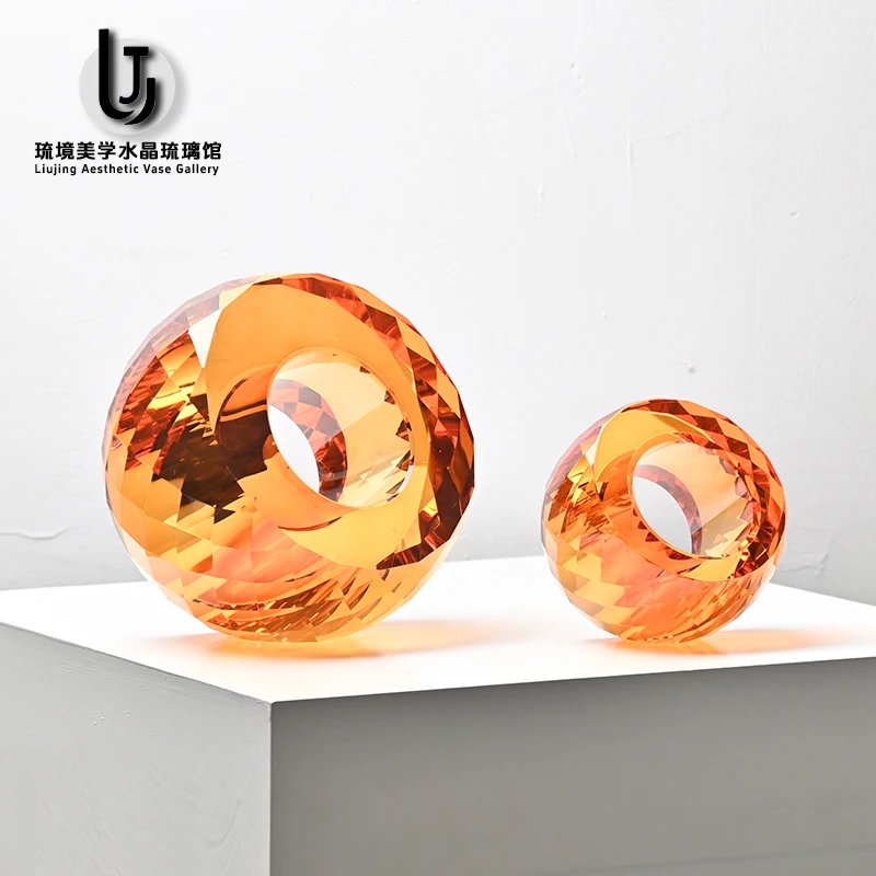 琉境【时来运转】现代高档奢华水晶摆件别墅客厅茶几玄关柜装饰品