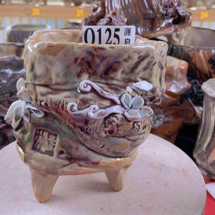 紫砂花盆景德镇陶瓷125