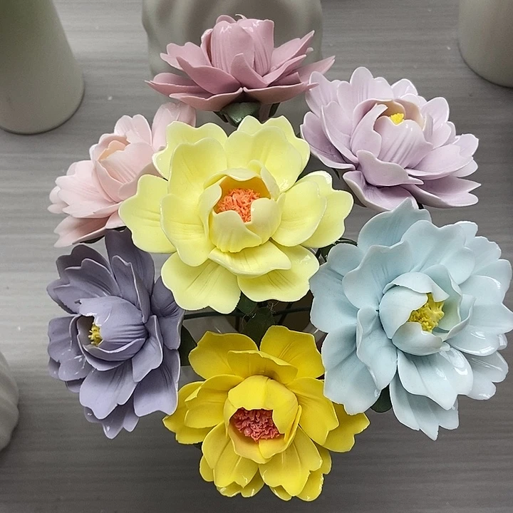陶瓷纯手工捏花设计