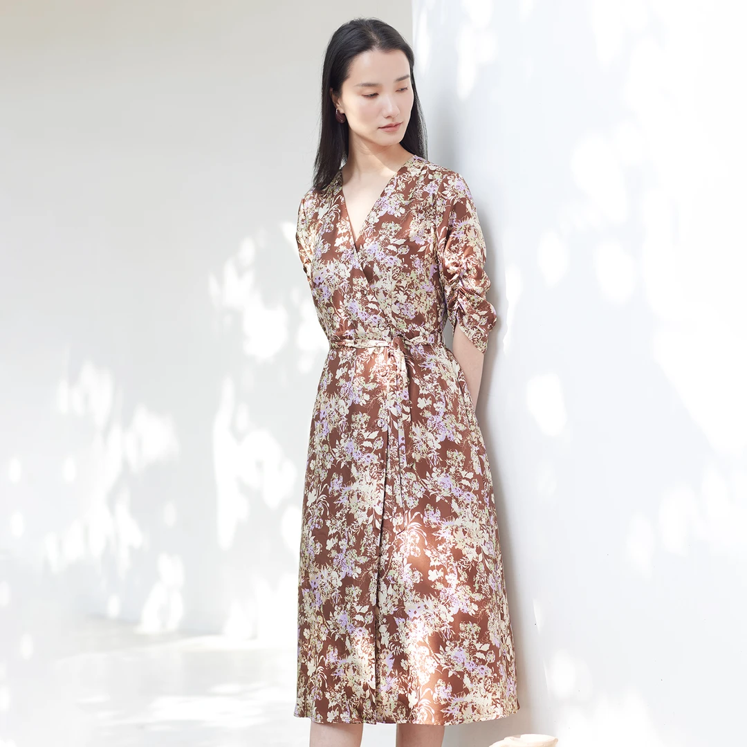 【小熊专属】TOP DONNA/桑蚕丝 巴黎花园连衣裙 8YM32144